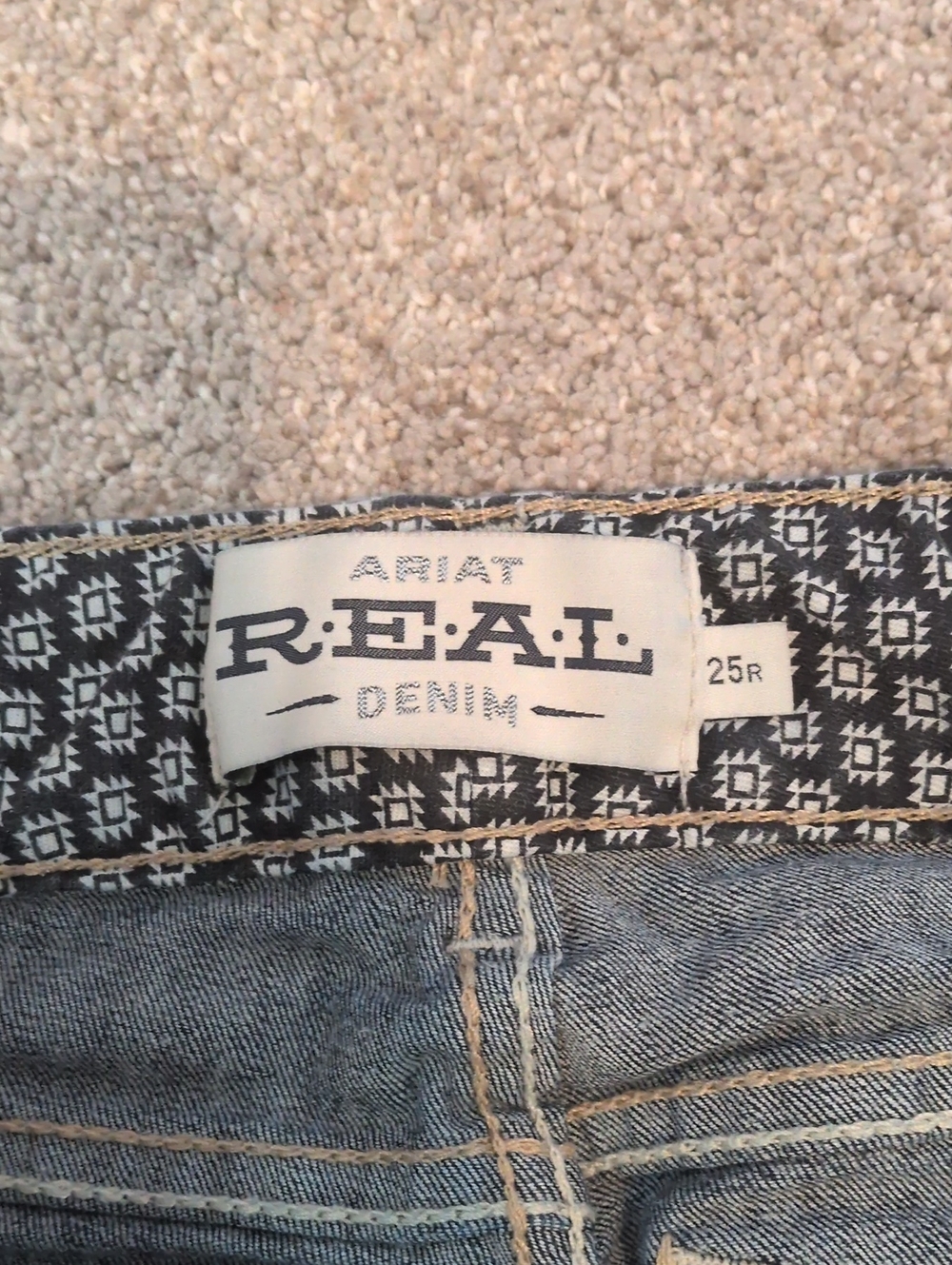 Ariat Women's Slim Light Blue Denim Jeans with Patterned Waistband